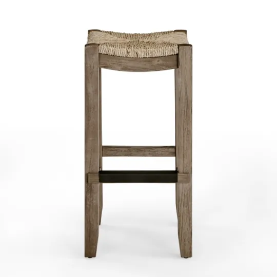 Kirkland's Home Twisted Seagrass And Wood Bar Stool- Bar Stools & Counter Height Stools