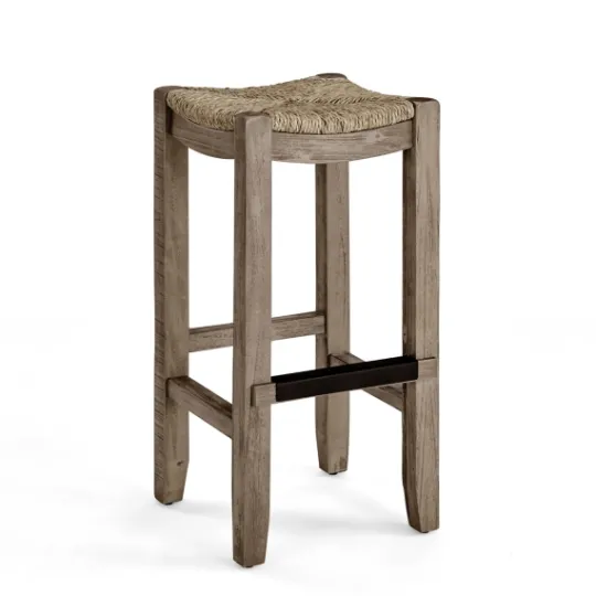 Kirkland's Home Twisted Seagrass And Wood Bar Stool- Bar Stools & Counter Height Stools