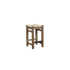 Kirkland's Home Twisted Seagrass And Wood Counter Stools, Set Of 2- Bar Stools & Counter Height Stools