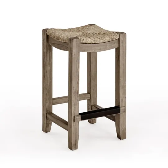 Kirkland's Home Twisted Seagrass And Wood Counter Stool- Bar Stools & Counter Height Stools