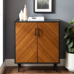 Kirkland's Home Two Tone Chevron Cabinet- Cabinets & Sideboards