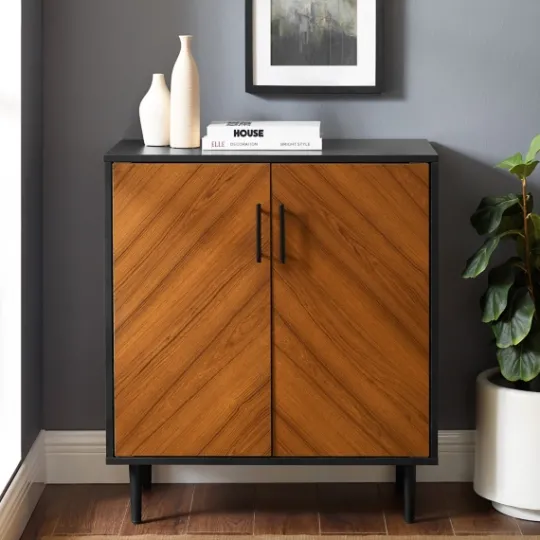 Kirkland's Home Two Tone Chevron Cabinet- Cabinets & Sideboards