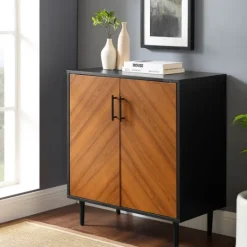 Kirkland's Home Two Tone Chevron Cabinet- Cabinets & Sideboards