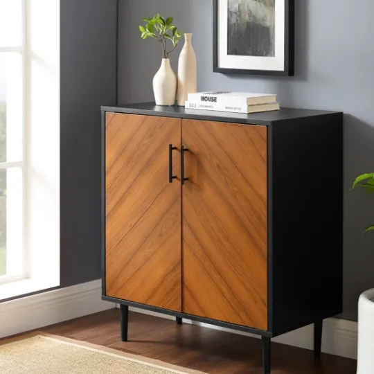 Kirkland's Home Two Tone Chevron Cabinet- Cabinets & Sideboards