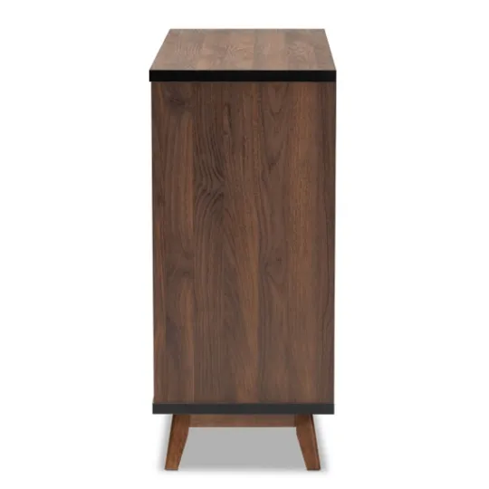 Kirkland's Home Two Tone Walnut Wood Wine Storage Cabinet- Cabinets & Sideboards