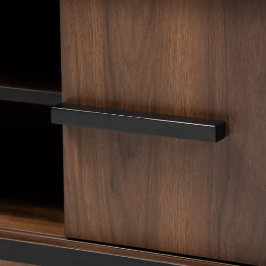 Kirkland's Home Two Tone Walnut Wood Wine Storage Cabinet- Cabinets & Sideboards