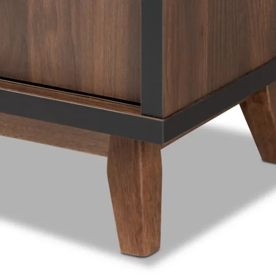 Kirkland's Home Two Tone Walnut Wood Wine Storage Cabinet- Cabinets & Sideboards