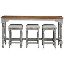 Kirkland's Home Two Tone Wood 4-Pc. Counter Table & Stool Set- Dining Sets