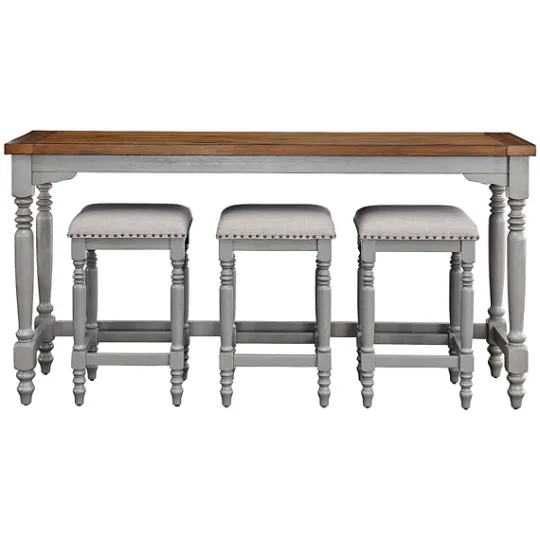 Kirkland's Home Two Tone Wood 4-Pc. Counter Table & Stool Set- Dining Sets