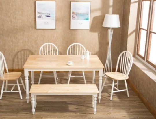Kirkland's Home Two Toned Wood Farmhouse Dining Table- Dining Tables