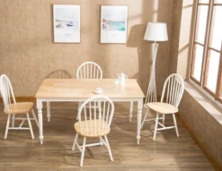 Kirkland's Home Two Toned Wood Farmhouse Dining Table- Dining Tables