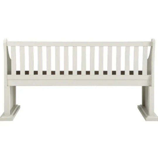 Kirkland's Home Two-Tone Dark Oak And Ivory High Back Wooden Bench- Entryway Furniture