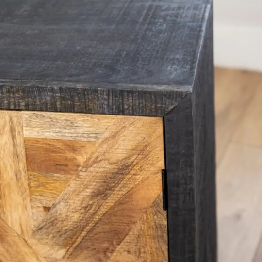 Kirkland's Home Two-Tone Diamond Parquet Cabinet- Cabinets & Sideboards