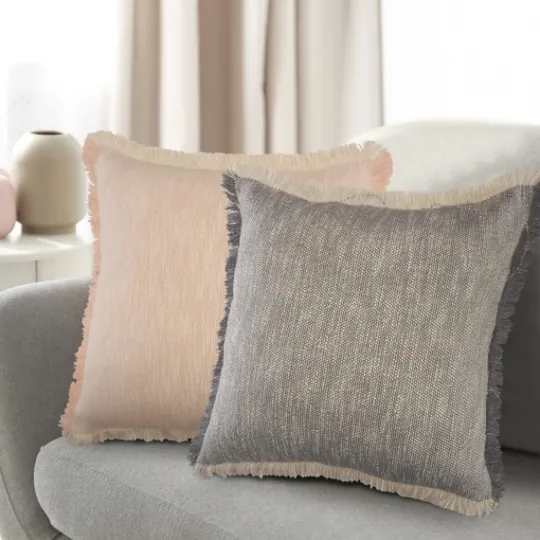 Kirkland's Home Two-Tone Gray Woven Accent Pillow- Pillows