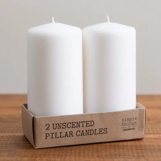 Kirkland's Home Unscented Pillar Candles, Set Of 2- Candles