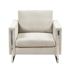 Kirkland's Home Upholstered And Chrome Accent Chair- Accent Chairs