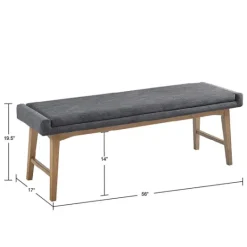 Kirkland's Home Upholstered And Wood Legs Bench- Benches & Ottomans