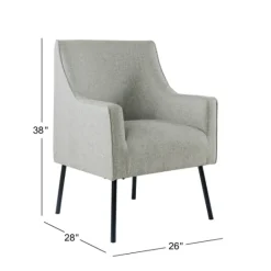 Kirkland's Home Upholstered Black Legs Accent Chair- Accent Chairs