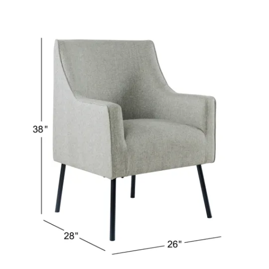 Kirkland's Home Upholstered Black Legs Accent Chair- Accent Chairs