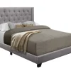 Kirkland's Home Upholstered Button Tufted Wing King Bed- Beds & Headboards