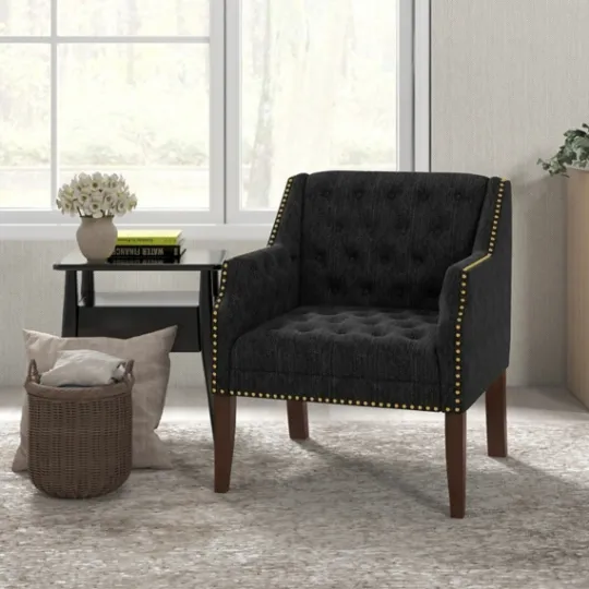 Kirkland's Home Upholstered Button Tufted Accent Chair- Accent Chairs