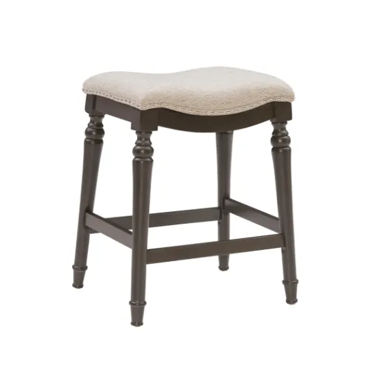 Kirkland's Home Upholstered Curved Seat Counter Stool- Bar Stools & Counter Height Stools