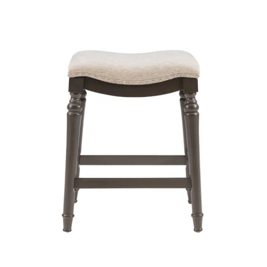 Kirkland's Home Upholstered Curved Seat Counter Stool- Bar Stools & Counter Height Stools