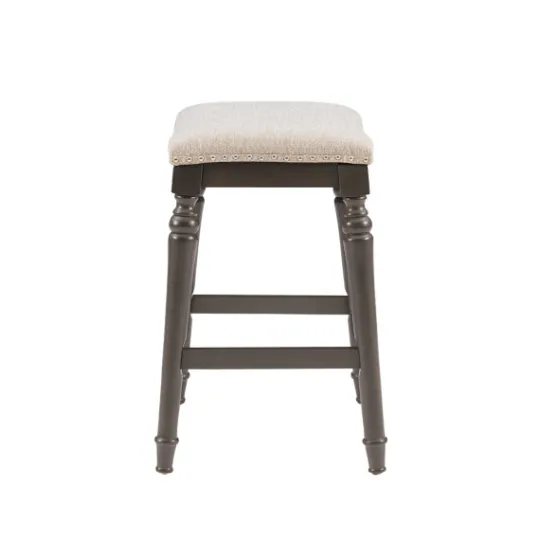Kirkland's Home Upholstered Curved Seat Counter Stool- Bar Stools & Counter Height Stools