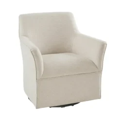 Kirkland's Home Upholstered Flared Arm Swivel Accent Chair- Accent Chairs