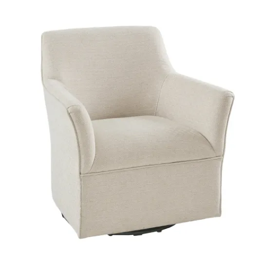 Kirkland's Home Upholstered Flared Arm Swivel Accent Chair- Accent Chairs