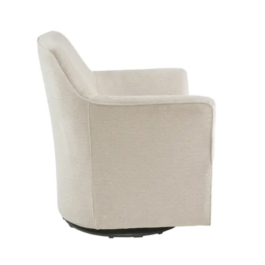 Kirkland's Home Upholstered Flared Arm Swivel Accent Chair- Accent Chairs