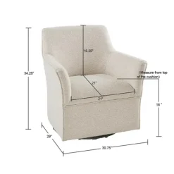Kirkland's Home Upholstered Flared Arm Swivel Accent Chair- Accent Chairs