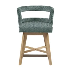 Kirkland's Home Upholstered Low Back Swivel Counter Stool- Bar Stools & Counter Height Stools