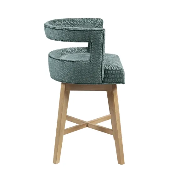 Kirkland's Home Upholstered Low Back Swivel Counter Stool- Bar Stools & Counter Height Stools