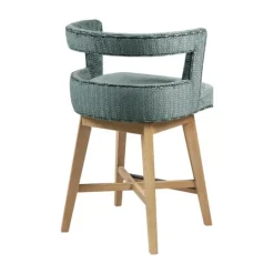 Kirkland's Home Upholstered Low Back Swivel Counter Stool- Bar Stools & Counter Height Stools