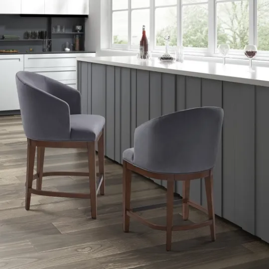 Kirkland's Home Upholstered Martha Stewart Counter Stool- Bar Stools & Counter Height Stools