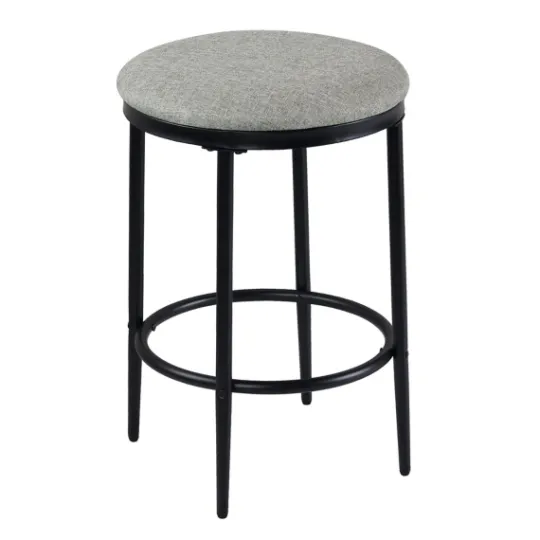 Kirkland's Home Upholstered Metal Counter Stool- Bar Stools & Counter Height Stools