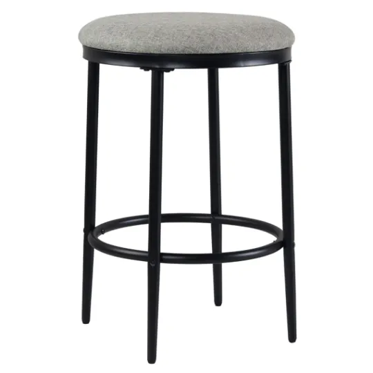 Kirkland's Home Upholstered Metal Counter Stool- Bar Stools & Counter Height Stools