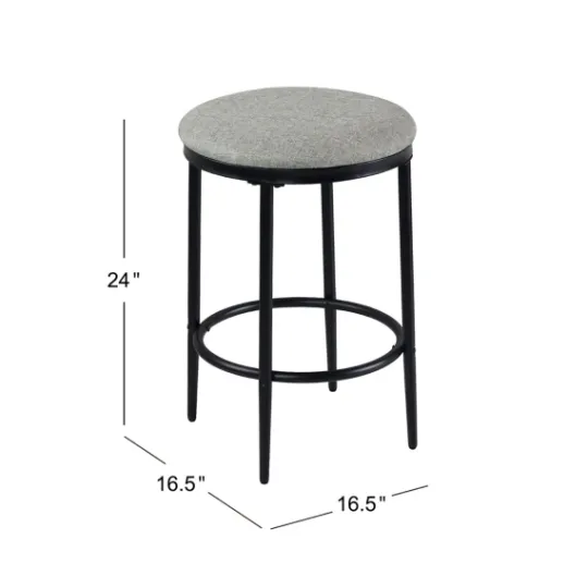 Kirkland's Home Upholstered Metal Counter Stool- Bar Stools & Counter Height Stools