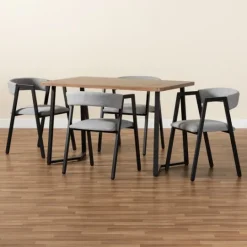 Kirkland's Home Upholstered Metal Frame 5-Pc. Dining Set- Dining Tables