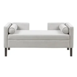 Kirkland's Home Upholstered Modern Split Back Bench- Benches & Ottomans