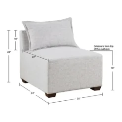 Kirkland's Home Upholstered Modular Armless Accent Chair- Sofas & Loveseats