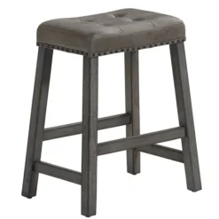 Kirkland's Home Upholstered Nailhead Counter Stools, Set Of 2- Bar Stools & Counter Height Stools
