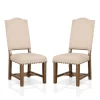 Kirkland's Home Upholstered Oak Wood Dining Chairs, Set Of 2- Dining Chairs