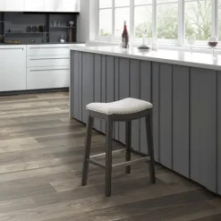 Kirkland's Home Upholstered Saddle Seat Counter Stool- Bar Stools & Counter Height Stools