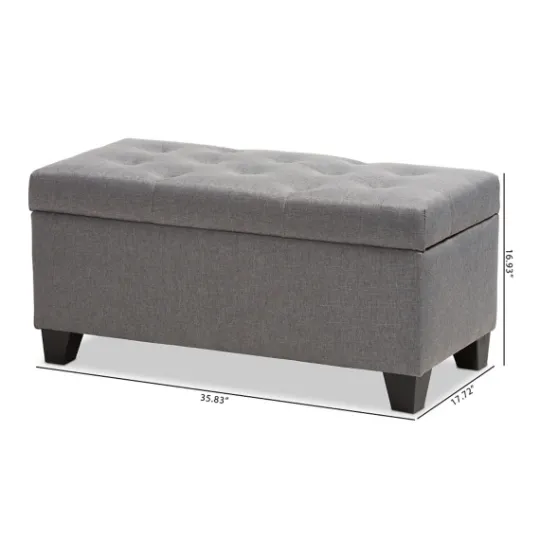 Kirkland's Home Upholstered Storage Ottoman- Benches & Ottomans