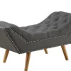 Kirkland's Home Upholstered Tufted Button Curved Bench- Benches & Ottomans