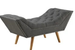 Kirkland's Home Upholstered Tufted Button Curved Bench- Benches & Ottomans