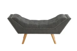 Kirkland's Home Upholstered Tufted Button Curved Bench- Benches & Ottomans