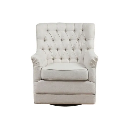 Kirkland's Home Upholstered Tufted Swivel Accent Chair- Accent Chairs